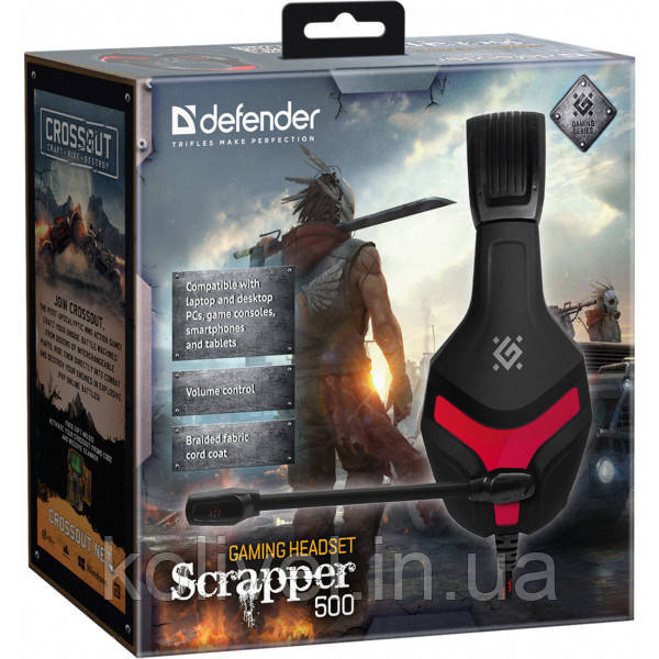 Ігрова гарнітура Defender Scrapper 500 червоно-чорна, кабель 2 м (64500) Киев - изображение 7
