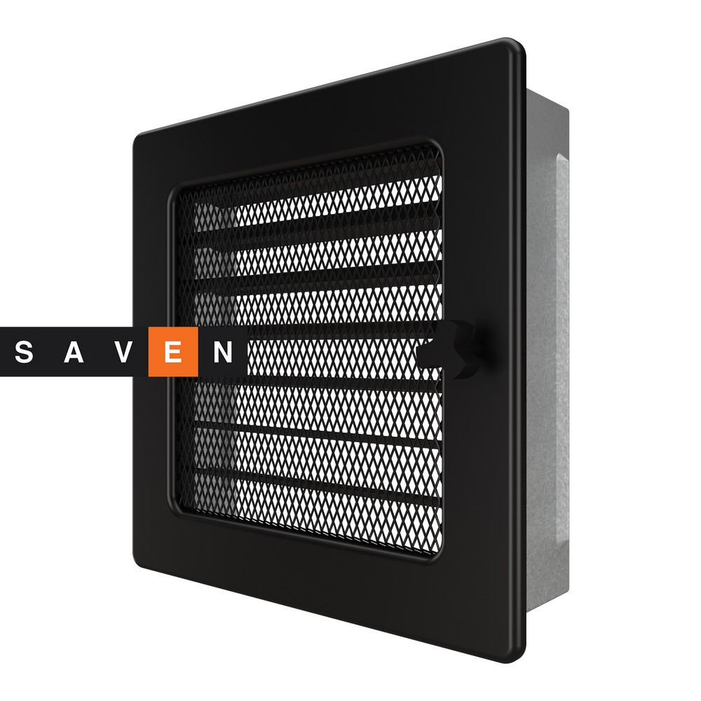Вентиляційна решітка для каміна SAVEN 17х17 чорна з жалюзі Львів - фото 2
