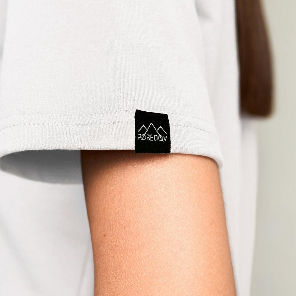 Белая базовая женская футболка Pobedov Freedom. Хлопковая женская футболка белая Киев - изображение 4