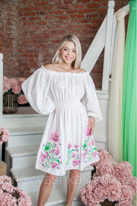 Жіноча вишита сукня, біла вишиванка жіноча Емілія Кривий Ріг - фото 5
