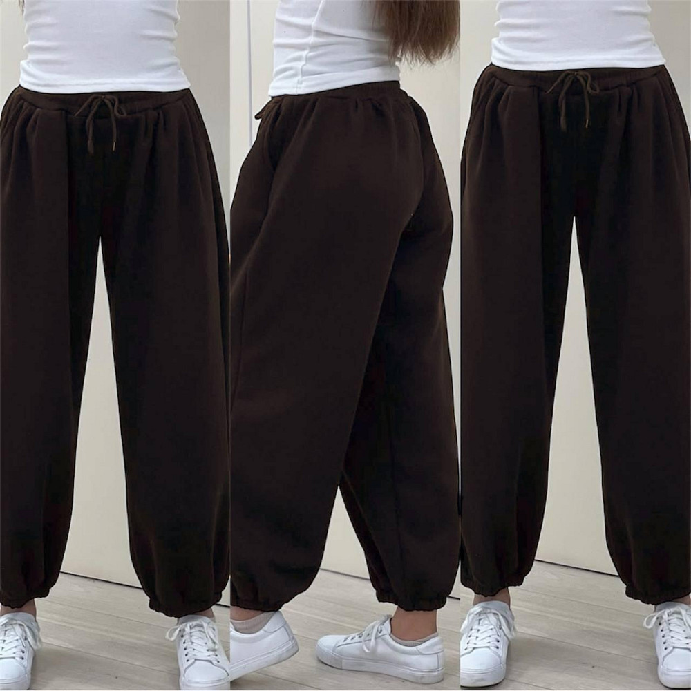 Женские повседневные джоггеры  качественная тринитка на флисе. Шоколад Одесса - изображение 1