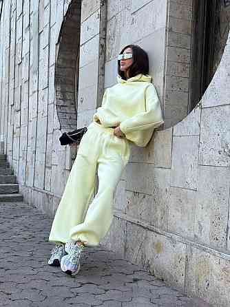 Базовий жіночий костюм з об’ємним худі Лімонний 48/52 Харків