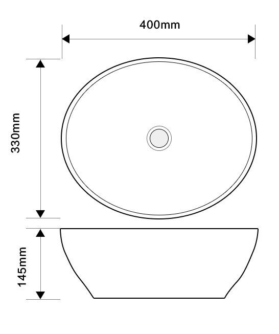 Раковина накладна MIXXUS PREMIUM ELLIPSE-0108 EDGE BLACK 400х330х145mm   ( MP6527 ) 28040 Харків - фото 3