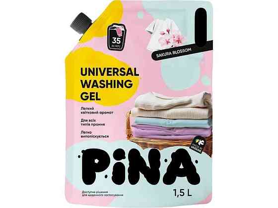 Гель для стирки 1,5л Universal Sakura Blossom (дой-пак) ТМ PINA Киев
