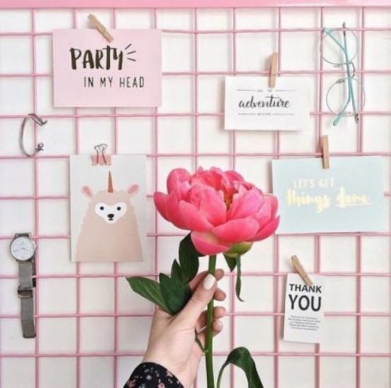 Настенный органайзер Мудборд (moodboard) доска визуализации и планирования, Прямоугольная 45*65 см, розовый Винница - изображение 4