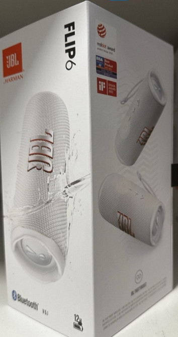 Портативна Колонка JBL Flip 6 Steel White (JBLFLIP6WHT) Київ - фото 1