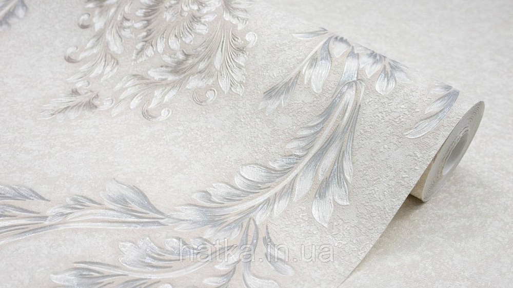 Шпалери метрові вінілові на флізеліні Sintra Classic класика вензелю візерунки структурні срібло золото на бежевому 520086 Київ - фото 2