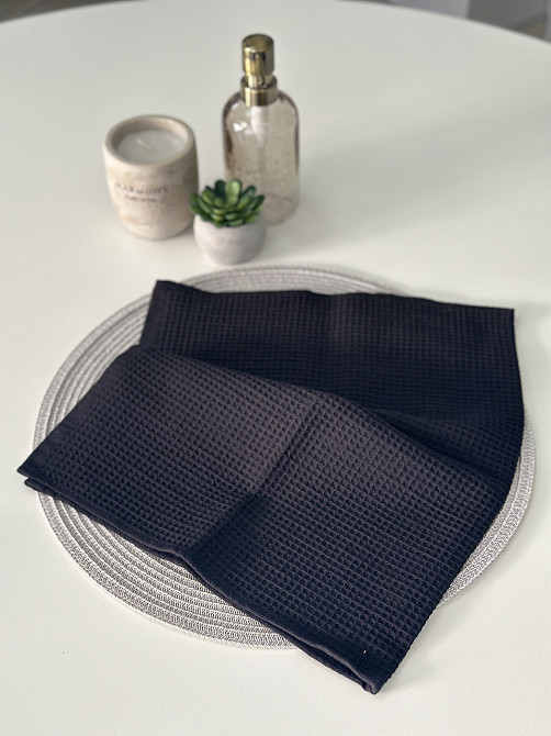 Вафельний рушник Ideal Textile 40х60 см 240 г/м2 (56860817) Чорний Чернівці - фото 1