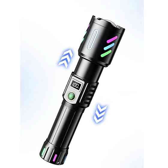 Ручной фонарик 1143-PM10-TG zoom LCD Type-C + PowerBank.(1x18650) 5 режимов Винница