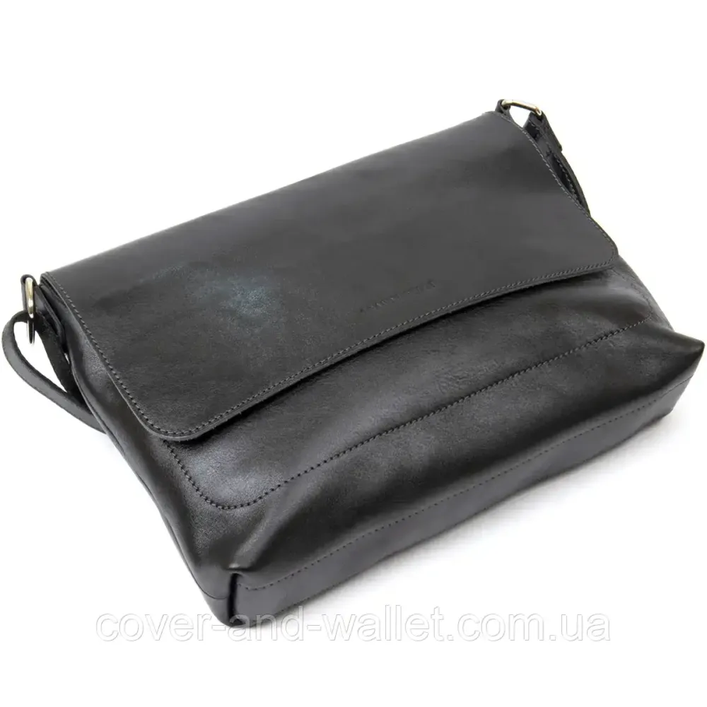 Мужская сумка мессенджер горизонтального типа из гладкой кожи Grande Pelle 753610 Киев - изображение 2