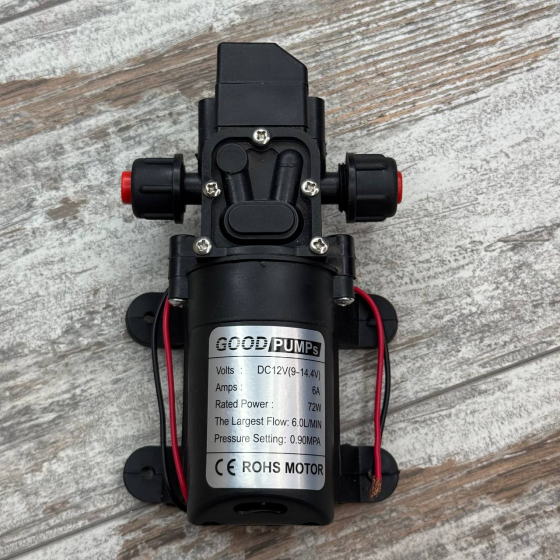 Насос водяной мембранный 12В 6л/мин 72Вт 130psi, насос высокого давления для воды Киев