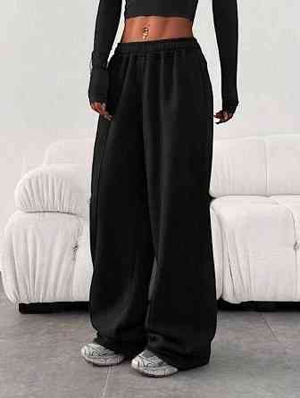 Жіночі спортивні штани оверсайз двонитка Чорний Одеса