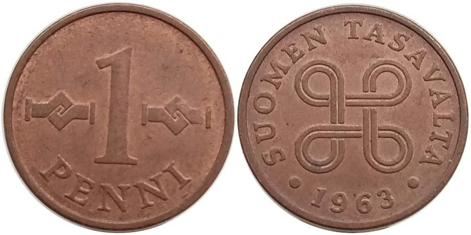 1 пенни 1963,68 Финляндия (медь) Полтава - изображение 1