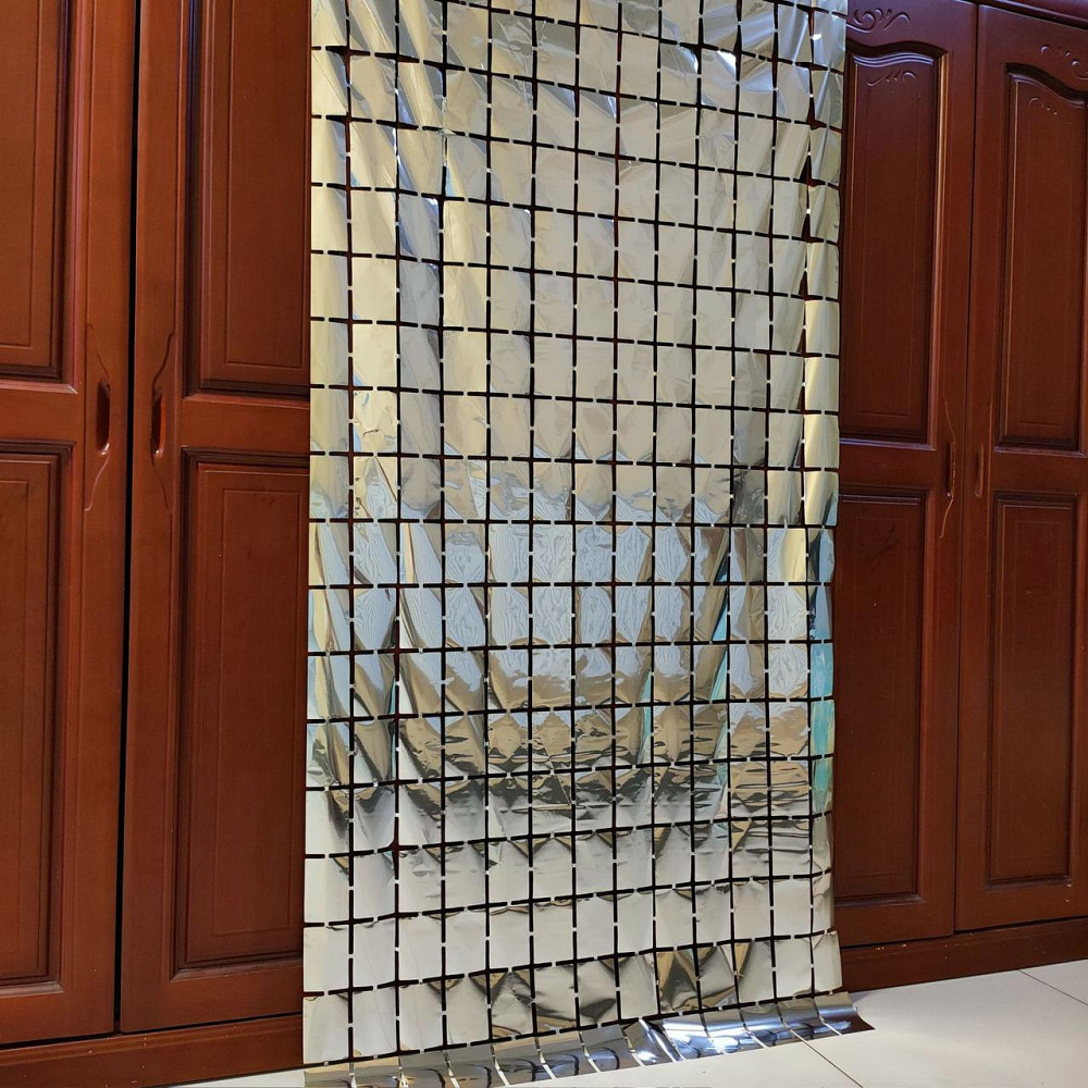 Дождик для фотозоны кубиками на стену 2 м на 1 м серебристый Киев - изображение 6