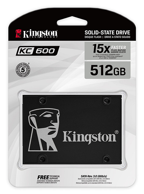 Накопичувач SSD  512GB Kingston KC600 2.5