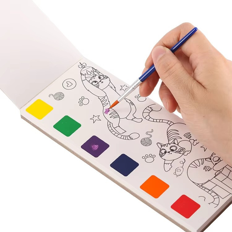 Альбом "Сute pet" для розфарбовування акварельними фарбами розмальовка з пензликом і фарбами для творчості Кам'янець-Подільський - фото 8