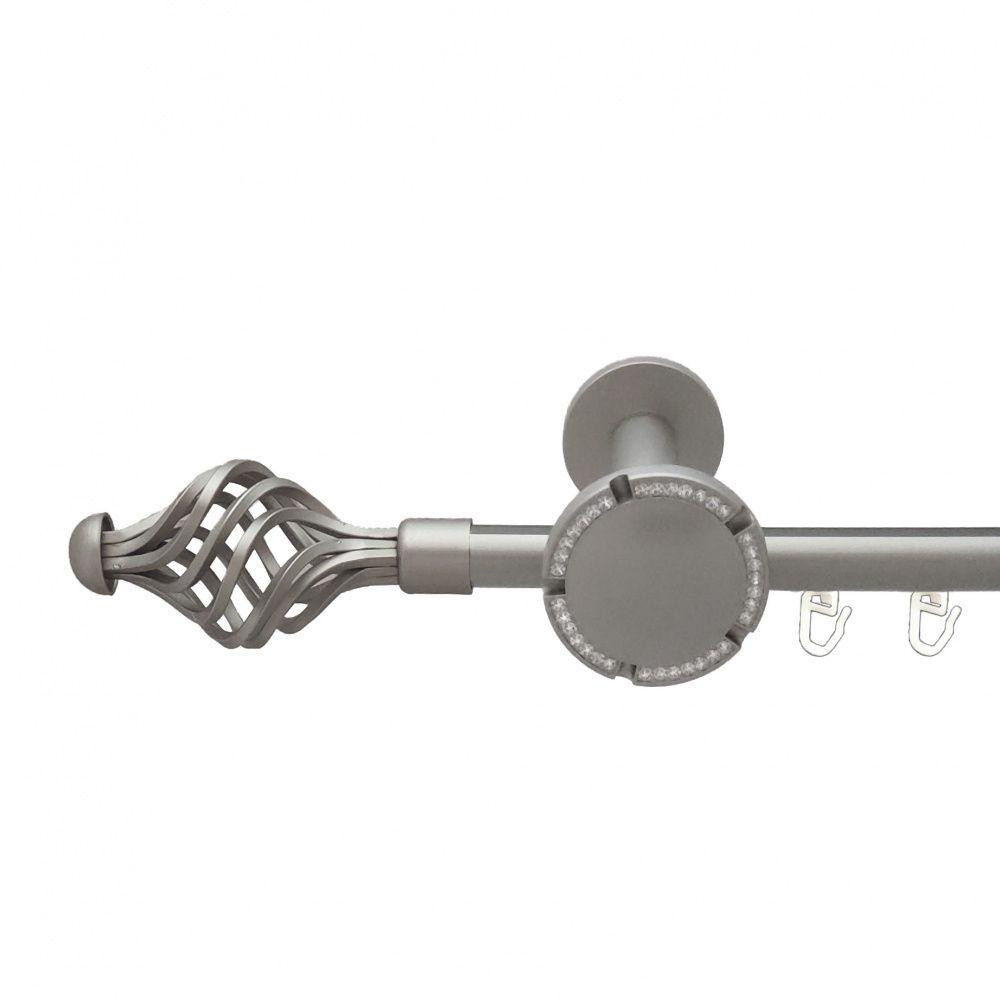 Карниз Orvit Арезо металевий однорядний розета реверс фламо профільна труба  Сатин 19 мм 200 см (6300199) Львов - изображение 1