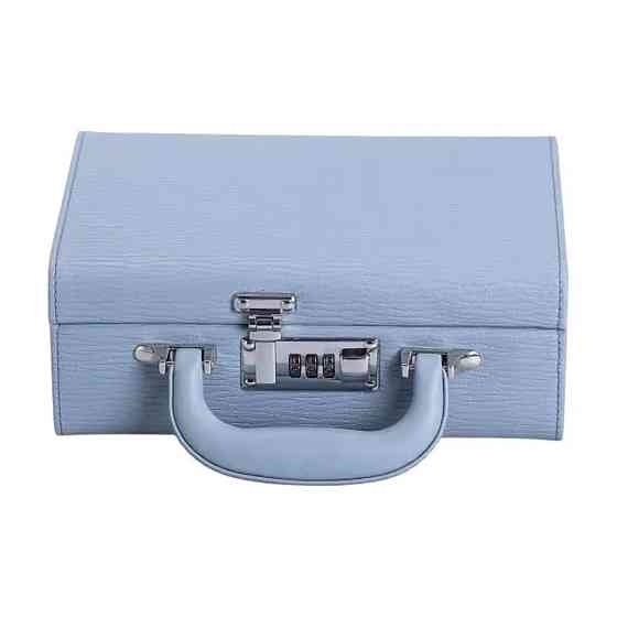 Yiwu Скринька для прикрас з еко шкіри 2 яруси з кодовим замком органайзер для ювелірних виробів Коломыя