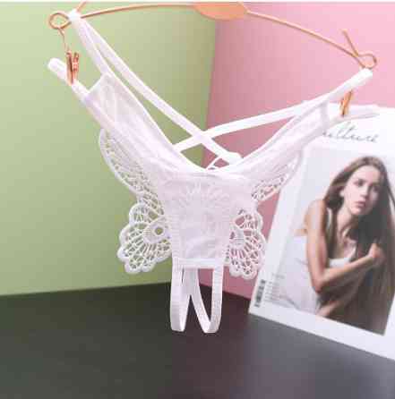 Трусики з розрізом та метеликом білі - розмір універсальний, резинка до 100см Київ