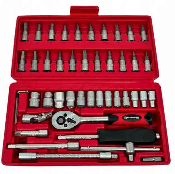 Набор торцевых ключей CP-248 46 шт Cr-V, трещотка, насадки Torx, Philips, Hex в чехле Одесса