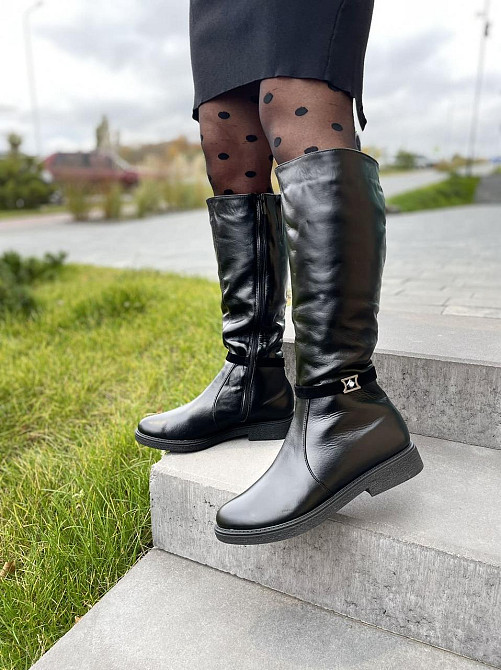 Чоботи жіночі ARLETT чорні натуральна шкіра зима 39см обхват 37см (1729) Коломыя - изображение 8