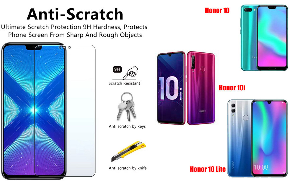 Защитное стекло NeoGlass для Honor 10, 10i, 10 Lite – ультрапрозрачное и устойчивое Киев - изображение 1