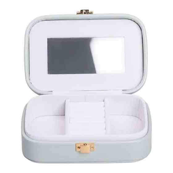 Шкатулка для прикрас з еко-шкіри з дзеркалом 15×10 см Київ