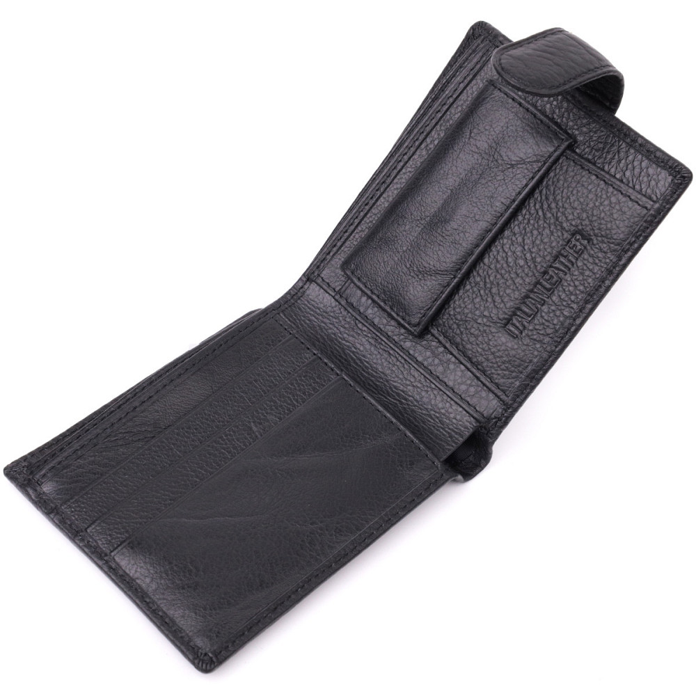 Мужской бумажник удобного размера из натуральной кожи ST Leather 22471 Черный Киев - изображение 10