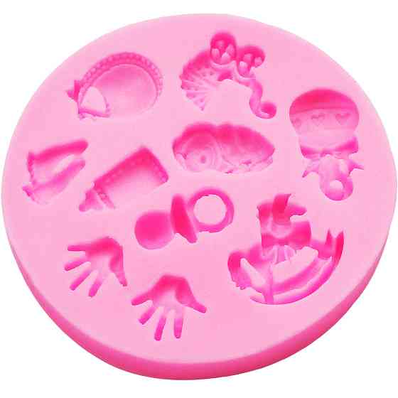 Молд силиконовый детские аксессуары 8 см розовый Киев