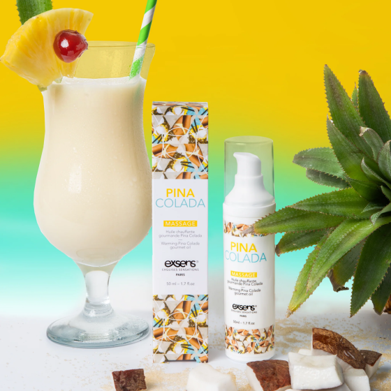 Массажное масло EXSENS Pina Colada 50мл разогревающее, без сахара, без парабенов, съедобное Sex Aura Киев