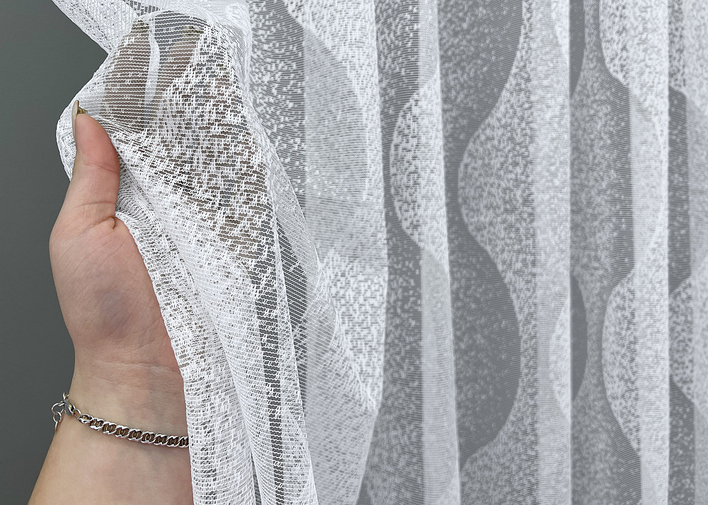Тюль жакард колір білий 1991т Київ - фото 3