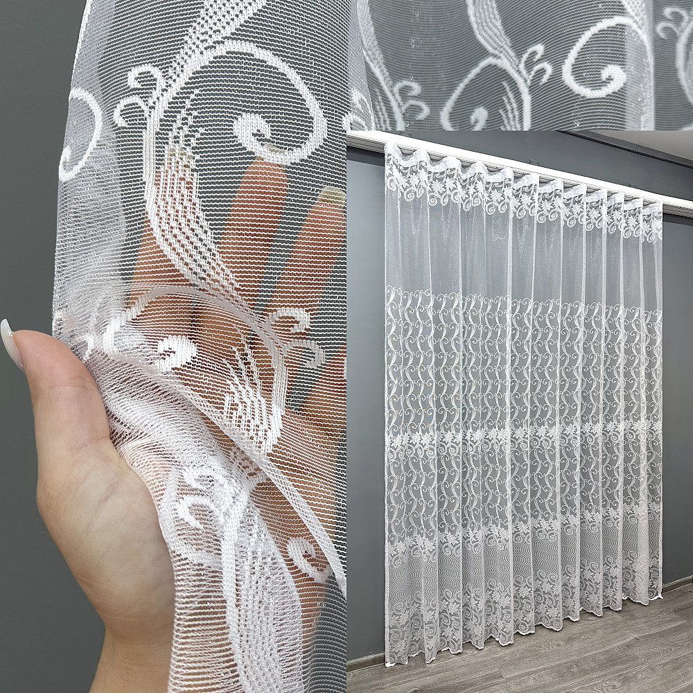Тюль жакард "Преміум" колір білий 643т Київ - фото 1