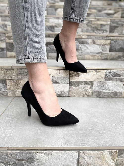 Туфлі жіночі S.S чорні еко-замша каблук 9 см розміри 36-41 (2754) Коломыя - изображение 8