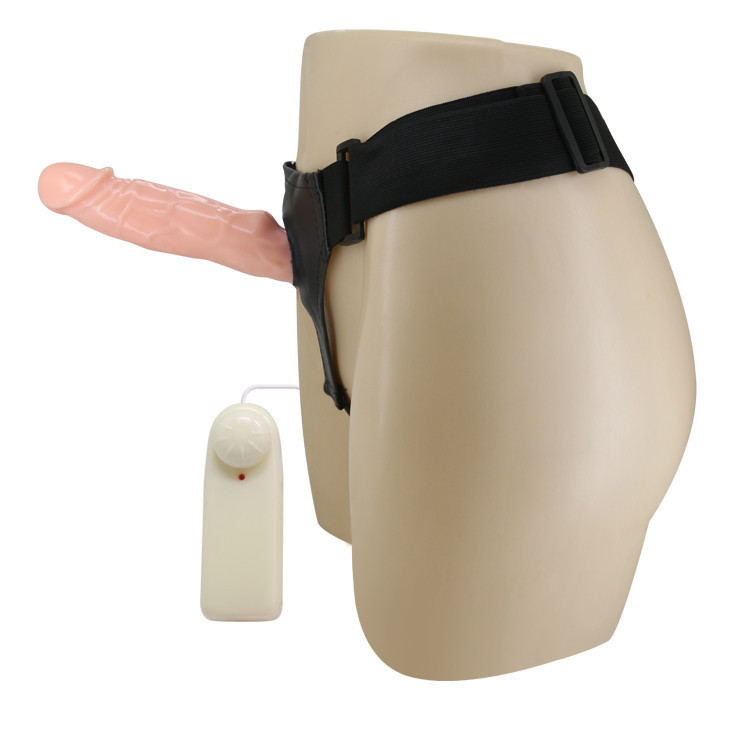 Страпон порожнистий (фалопротез) з вібрацією Baile Vibrating Strap On, беж, 19 × 4 см Sex Aura Київ - фото 6