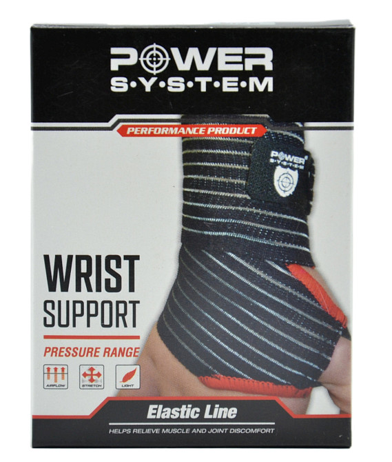 Кистьові бинти Power System PS-6000 Elastic Wrist Support Black/Red (пара) Луцьк - фото 10