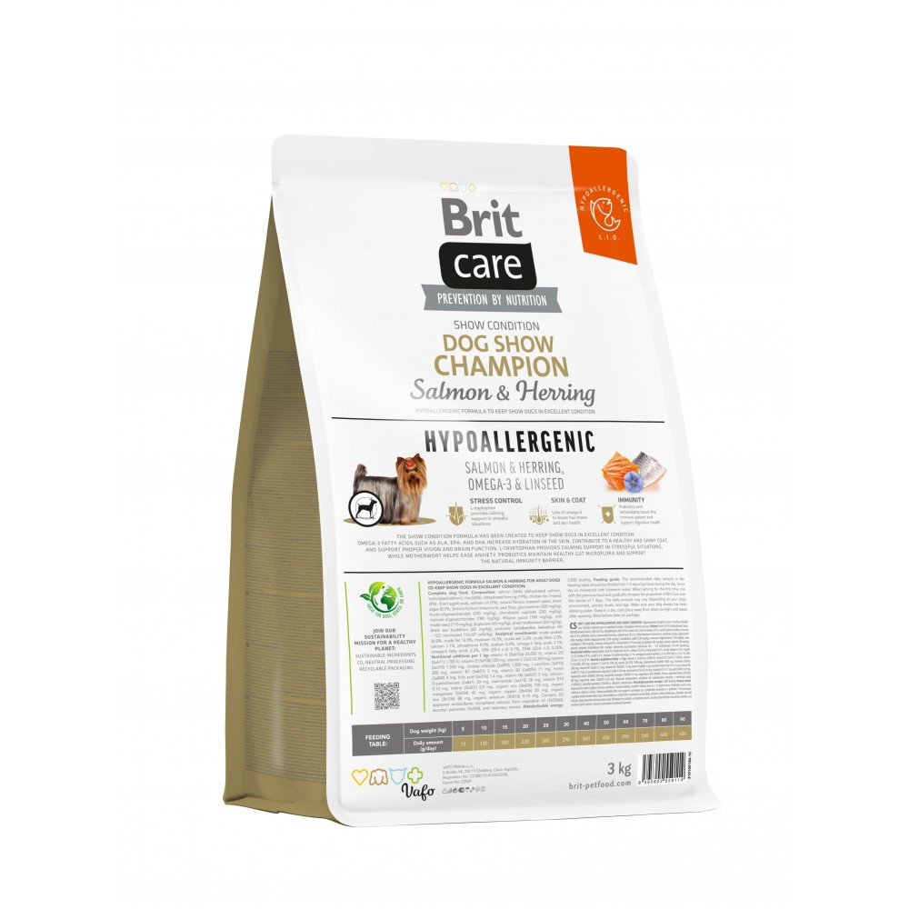 Сухий корм Brit Care Dog Hypoallergenic Dog Show Champion для выставочных собак, с лососем и селедкой, 3 кг Винница - изображение 2