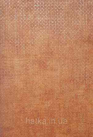 Обои виниловые на флизелине AS creation The Bos 0.53х10 геометрия полоски квадраты серебристые на терракотовом Киев