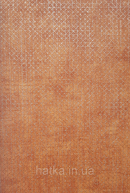 Обои виниловые на флизелине AS creation The Bos 0.53х10 геометрия полоски квадраты серебристые на терракотовом Киев - изображение 3