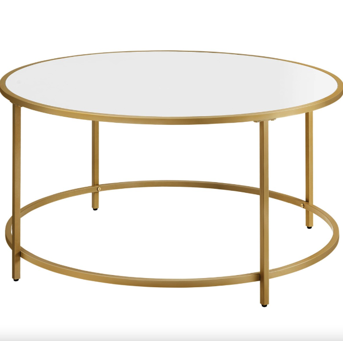 Журнальний столик Leobert Oskar круглий із мармуровою стільницею золото Киев - изображение 1