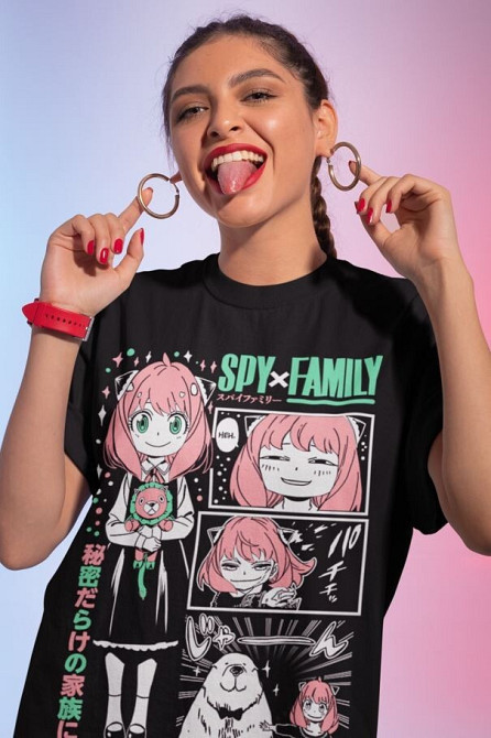 Футболка аниме Шпион и семья оверсайз (S/M/L) Черний AnimeJ1108 Днепр - изображение 4