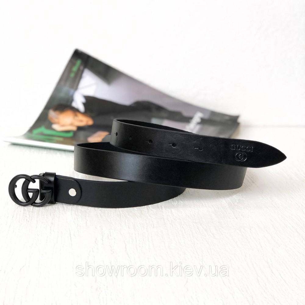 Жіночий стильний шкіряний ремінь (5001) black Київ - фото 1