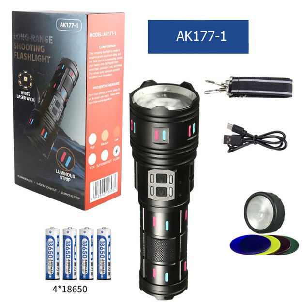 Алюмінієвий ліхтар 18650, Перезаряджуваний ручний ліхтар, Ліхтарик на всі випадки суперяскравий VK-57 Львів - фото 1