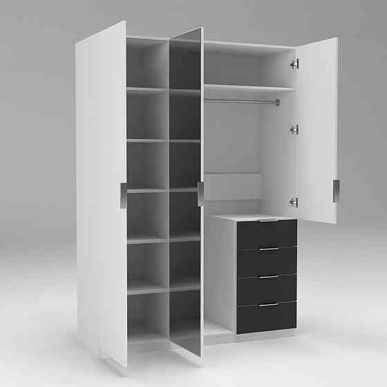 Шкаф Кристалл 2, Белый/Антрацит, 1500х520х2100 Львов