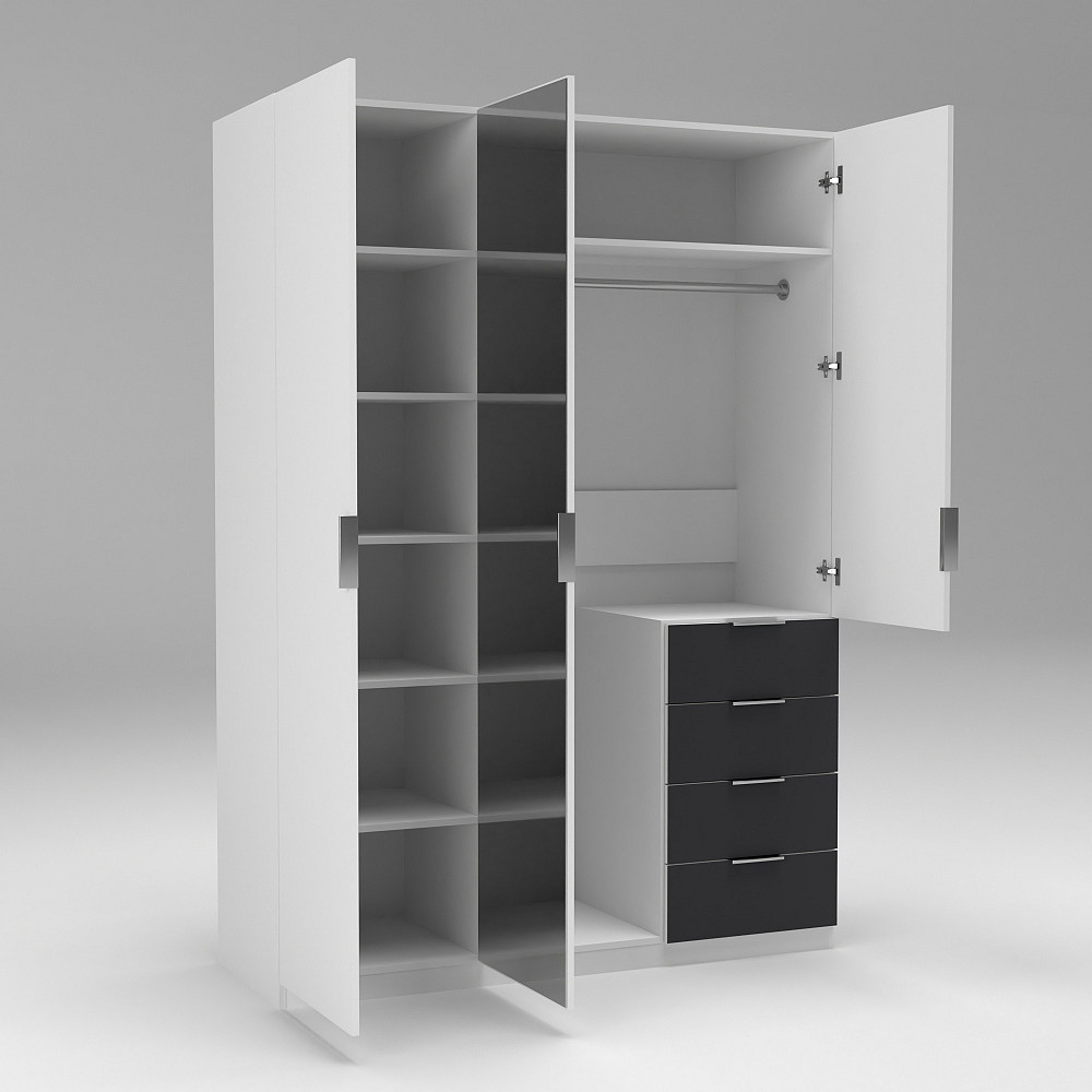 Шафа Крістал 2, Білий/Антрацит, 1500х520х2100 Львів - фото 4