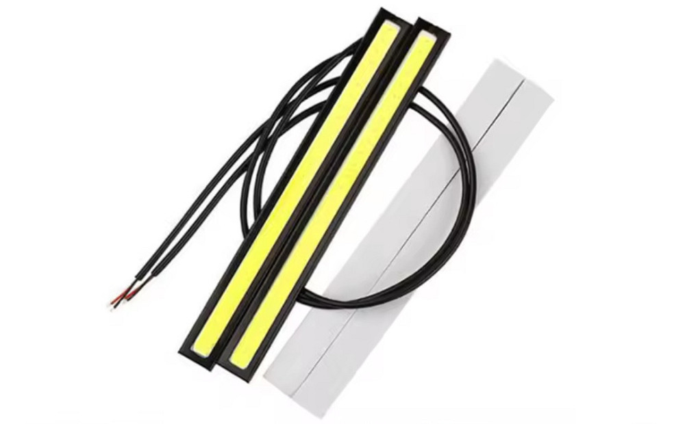 Світлодіодна автомобільна led стрічка протитуманні ходові вогні COB 12v 17 см білий Київ - фото 1