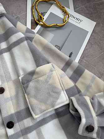 Женская теплая рубашка оверсайз в клетку на пуговицах турецкий флис Одесса