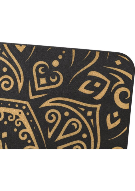 Йога-мат Queenfit Mandala TPE 5 мм черный с золотым Киев - изображение 7