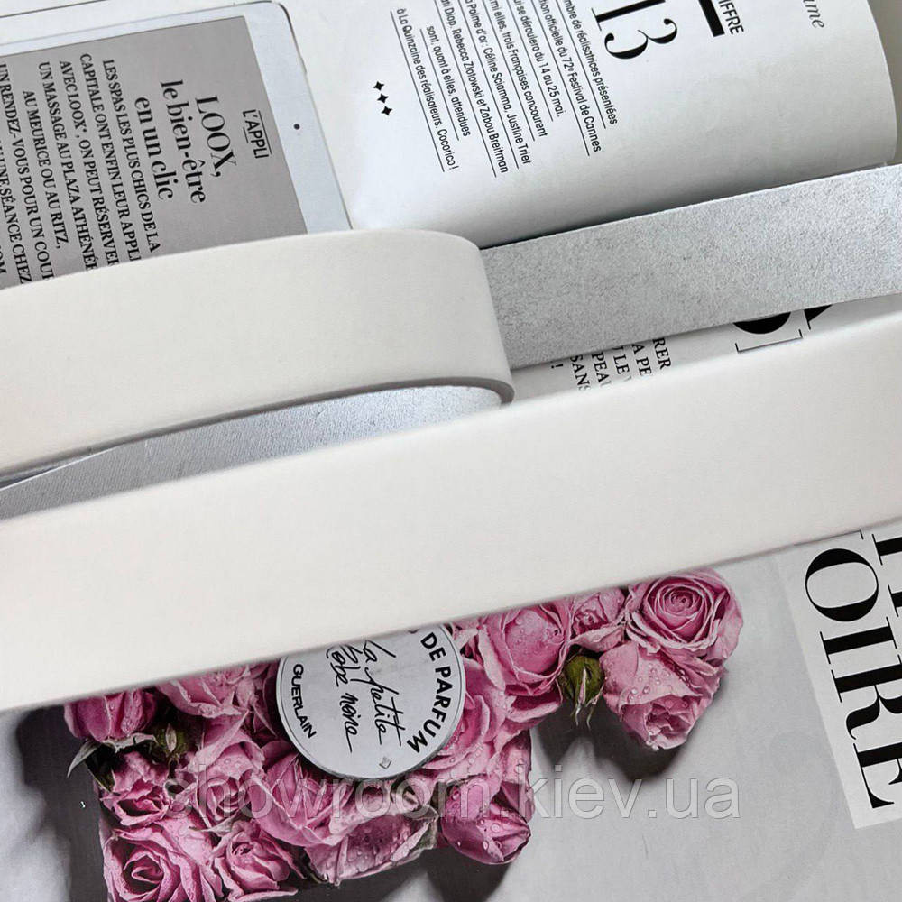 Женский белый кожаный ремень (5001-2) Киев - изображение 3