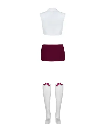 Еротичний костюм студентки Obsessive Student 4 pcs costume S/M, топ, спідниця, стринги, гольфи Львів