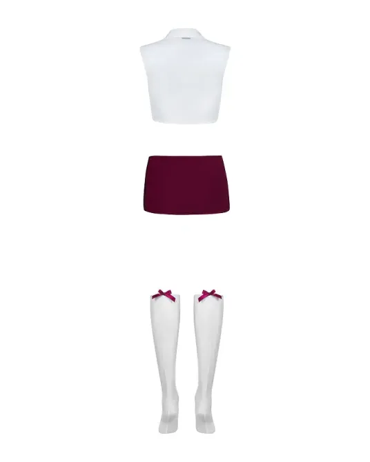 Еротичний костюм студентки Obsessive Student 4 pcs costume S/M, топ, спідниця, стринги, гольфи Львів - фото 4